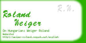 roland weiger business card